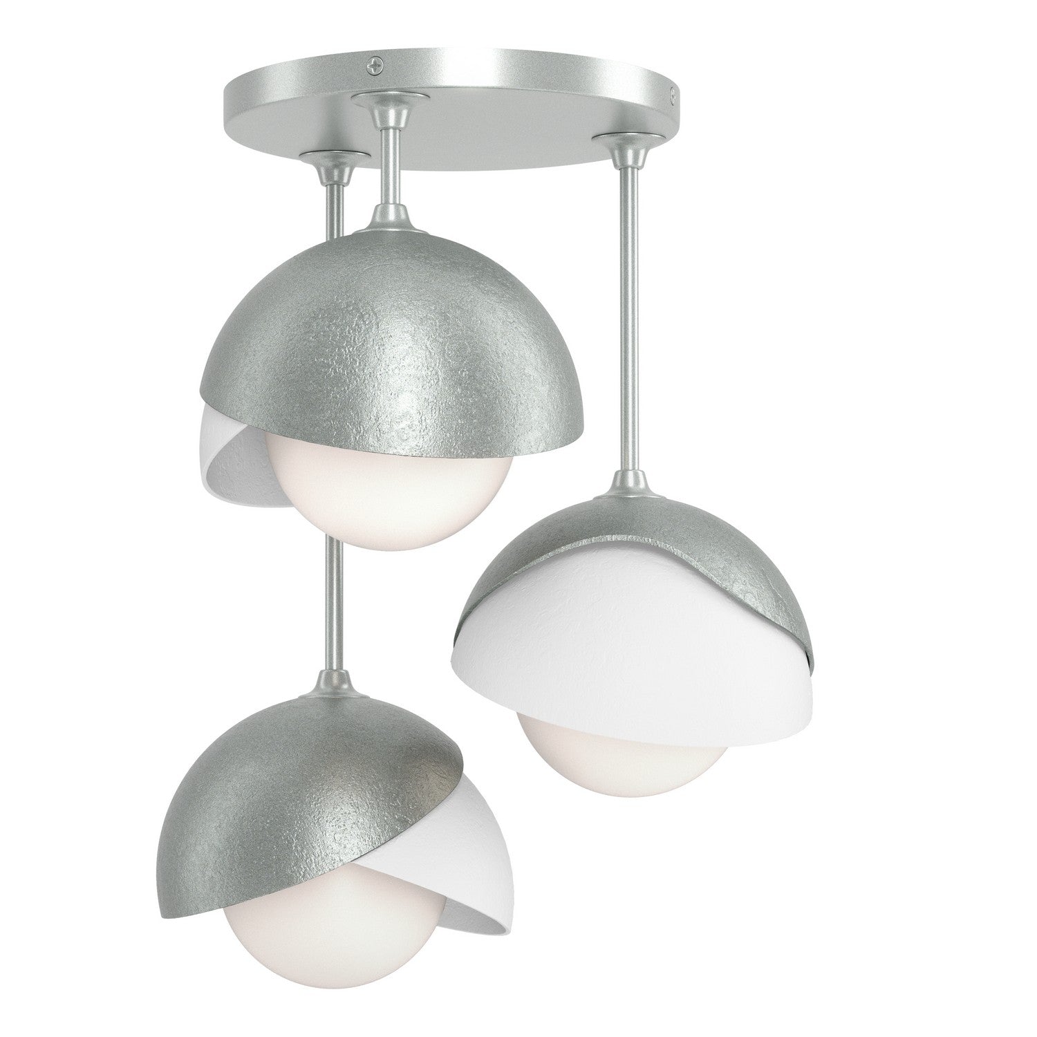 Hubbardton Forge - 121374-SKT-82-02-GG0711 - Three Light Semi-Flush Mount - Brooklyn - Vintage Platinum