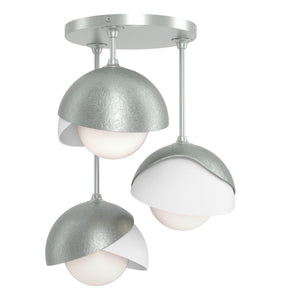 Hubbardton Forge - 121374-SKT-82-02-GG0711 - Three Light Semi-Flush Mount - Brooklyn - Vintage Platinum