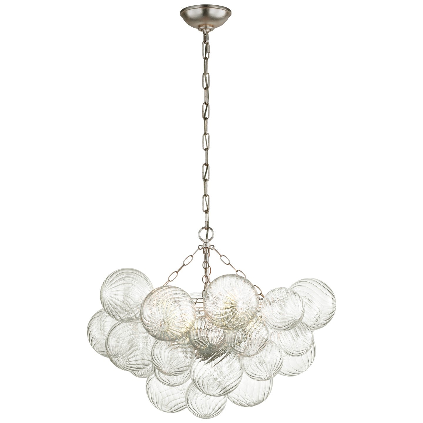 Visual Comfort Signature - JN 5111BSL/CG - LED Chandelier - Talia - Burnished Silver Leaf and Clear Swirled Glass