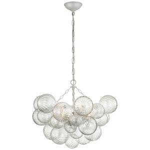 Visual Comfort Signature - JN 5111PW/CG - LED Chandelier - Talia - Plaster White and Clear Swirled Glass