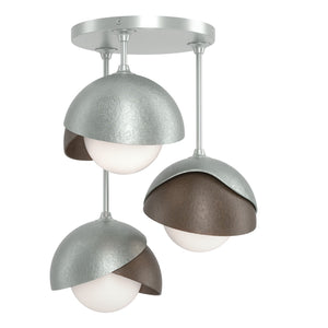 Hubbardton Forge - 121374-SKT-82-05-GG0711 - Three Light Semi-Flush Mount - Brooklyn - Vintage Platinum