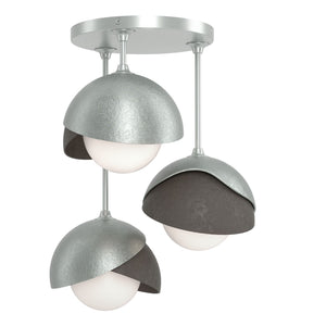 Hubbardton Forge - 121374-SKT-82-07-GG0711 - Three Light Semi-Flush Mount - Brooklyn - Vintage Platinum
