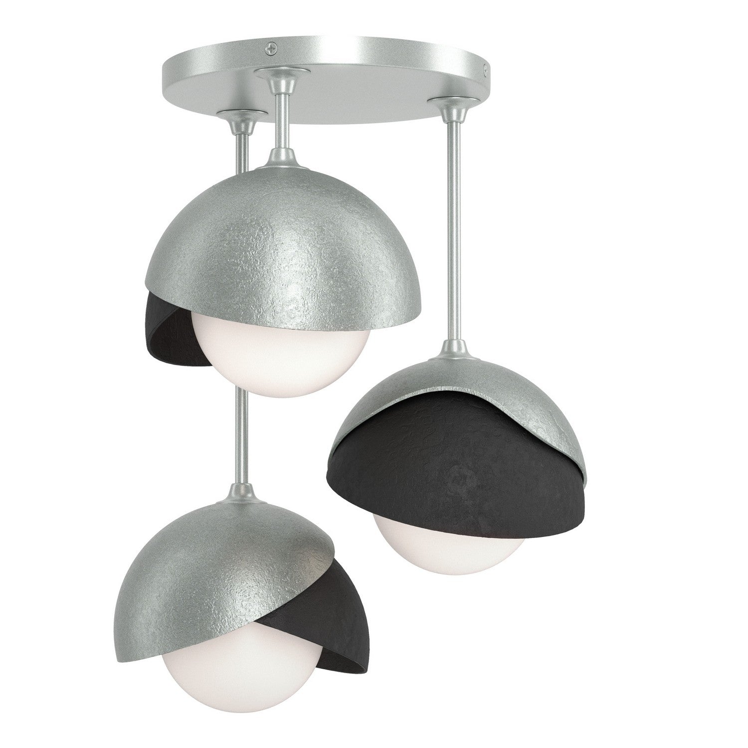 Hubbardton Forge - 121374-SKT-82-10-GG0711 - Three Light Semi-Flush Mount - Brooklyn - Vintage Platinum