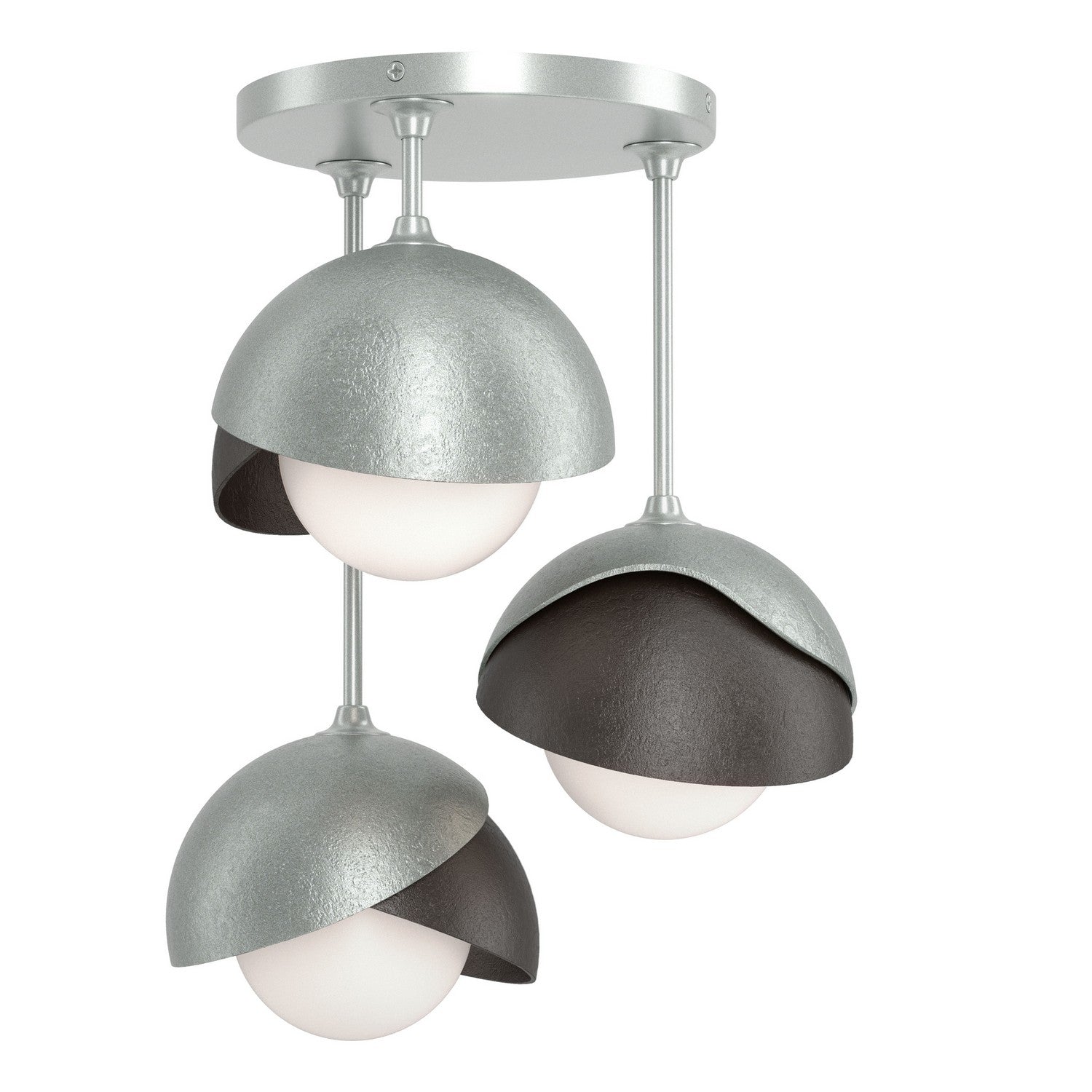 Hubbardton Forge - 121374-SKT-82-14-GG0711 - Three Light Semi-Flush Mount - Brooklyn - Vintage Platinum