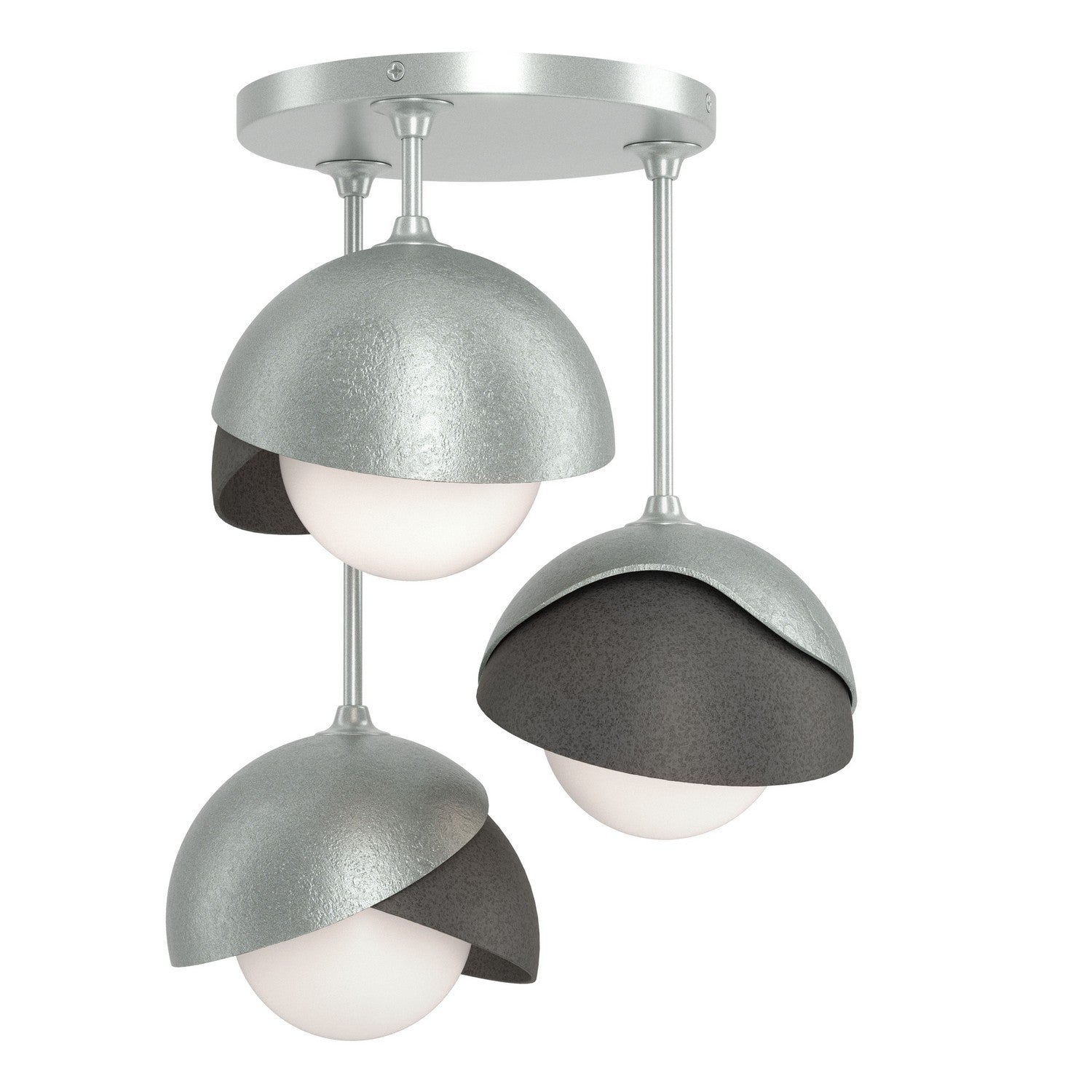 Hubbardton Forge - 121374-SKT-82-20-GG0711 - Three Light Semi-Flush Mount - Brooklyn - Vintage Platinum