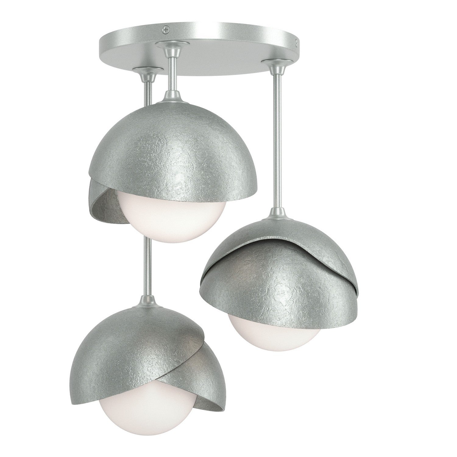 Hubbardton Forge - 121374-SKT-82-82-GG0711 - Three Light Semi-Flush Mount - Brooklyn - Vintage Platinum
