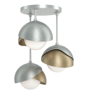 Hubbardton Forge - 121374-SKT-82-84-GG0711 - Three Light Semi-Flush Mount - Brooklyn - Vintage Platinum
