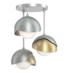 Hubbardton Forge - 121374-SKT-82-86-GG0711 - Three Light Semi-Flush Mount - Brooklyn - Vintage Platinum