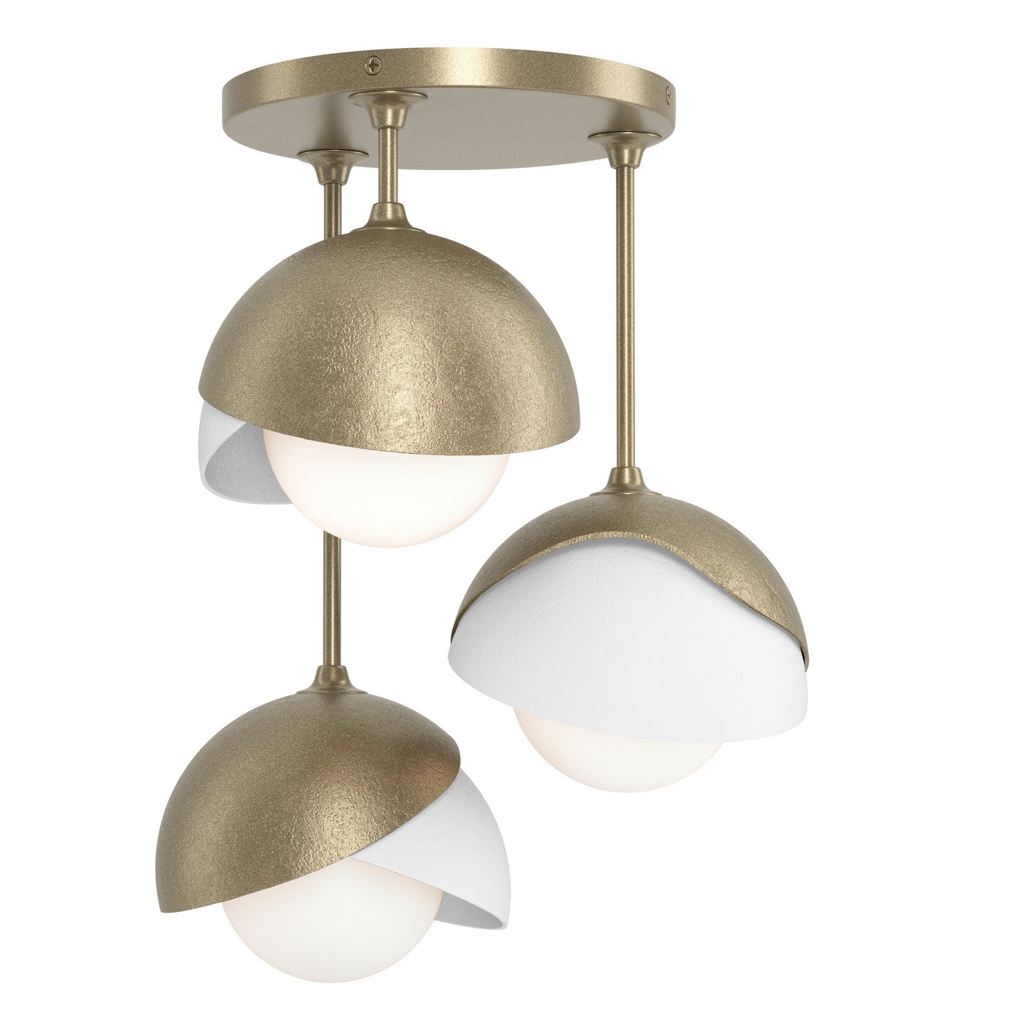 Hubbardton Forge - 121374-SKT-84-02-GG0711 - Three Light Semi-Flush Mount - Brooklyn - Soft Gold