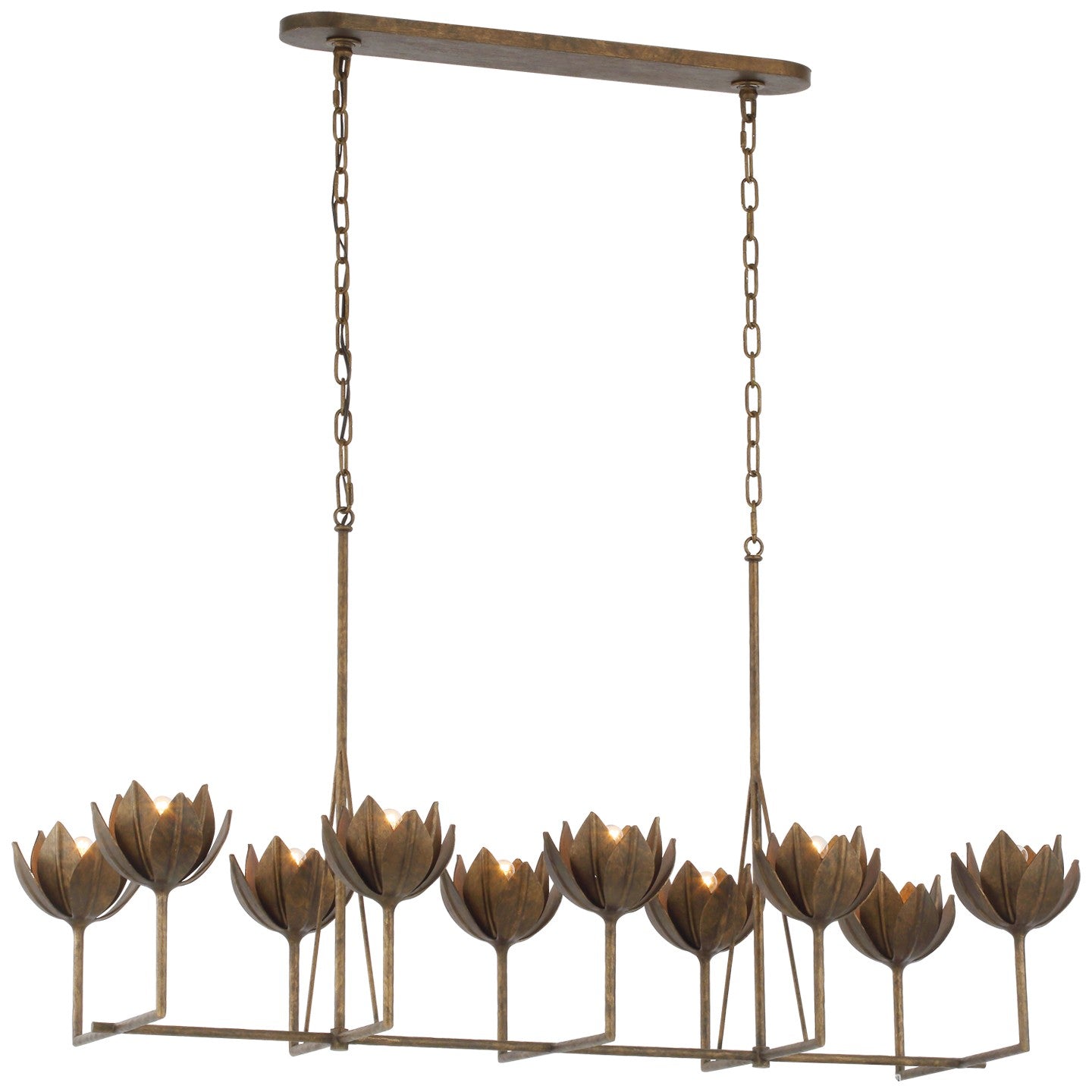 Visual Comfort Signature - JN 5313ABL - LED Linear Chandelier - Alberto - Antique Bronze Leaf