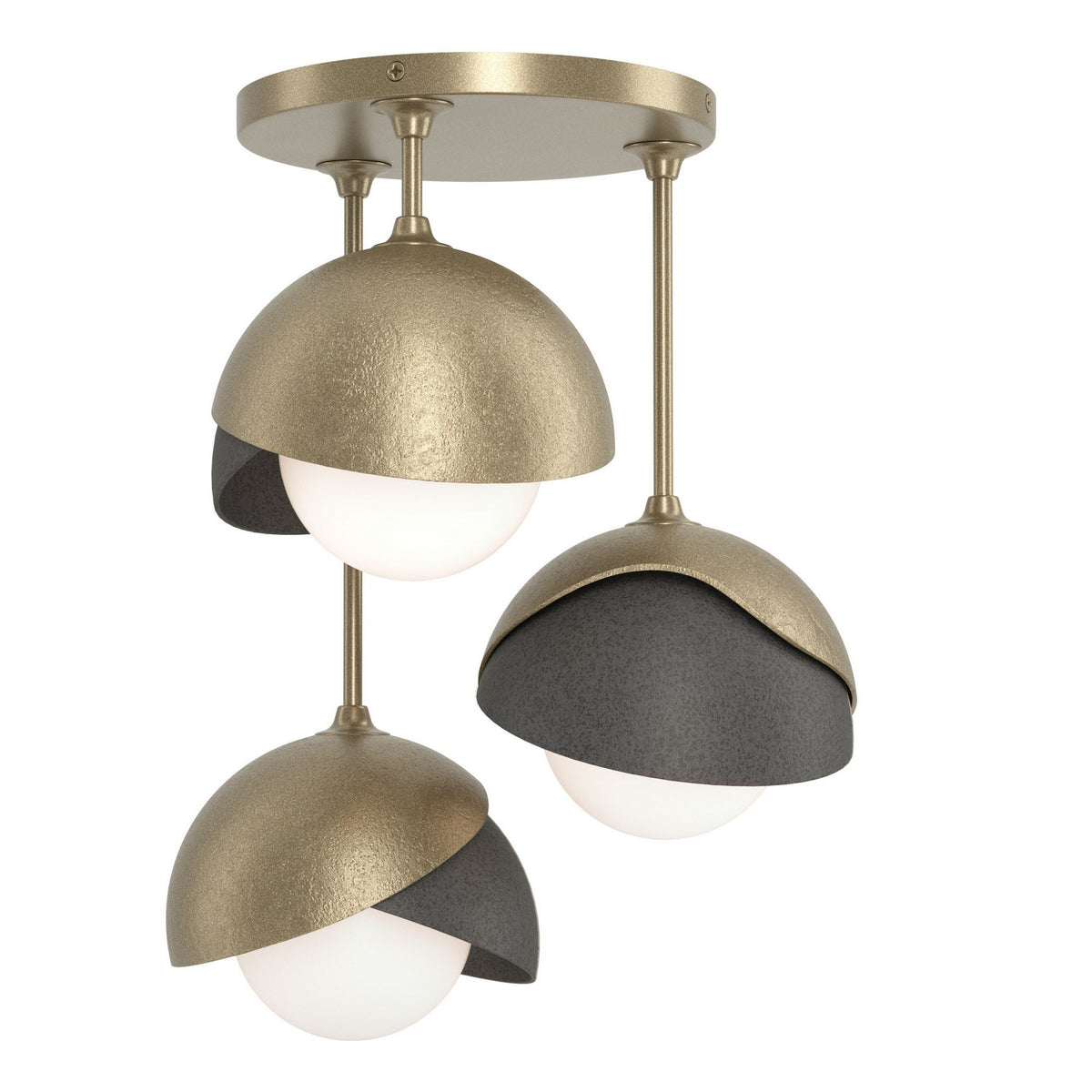 Hubbardton Forge - 121374-SKT-84-44-GG0711 - Brooklyn 3-Light Double Shade Semi-Flush