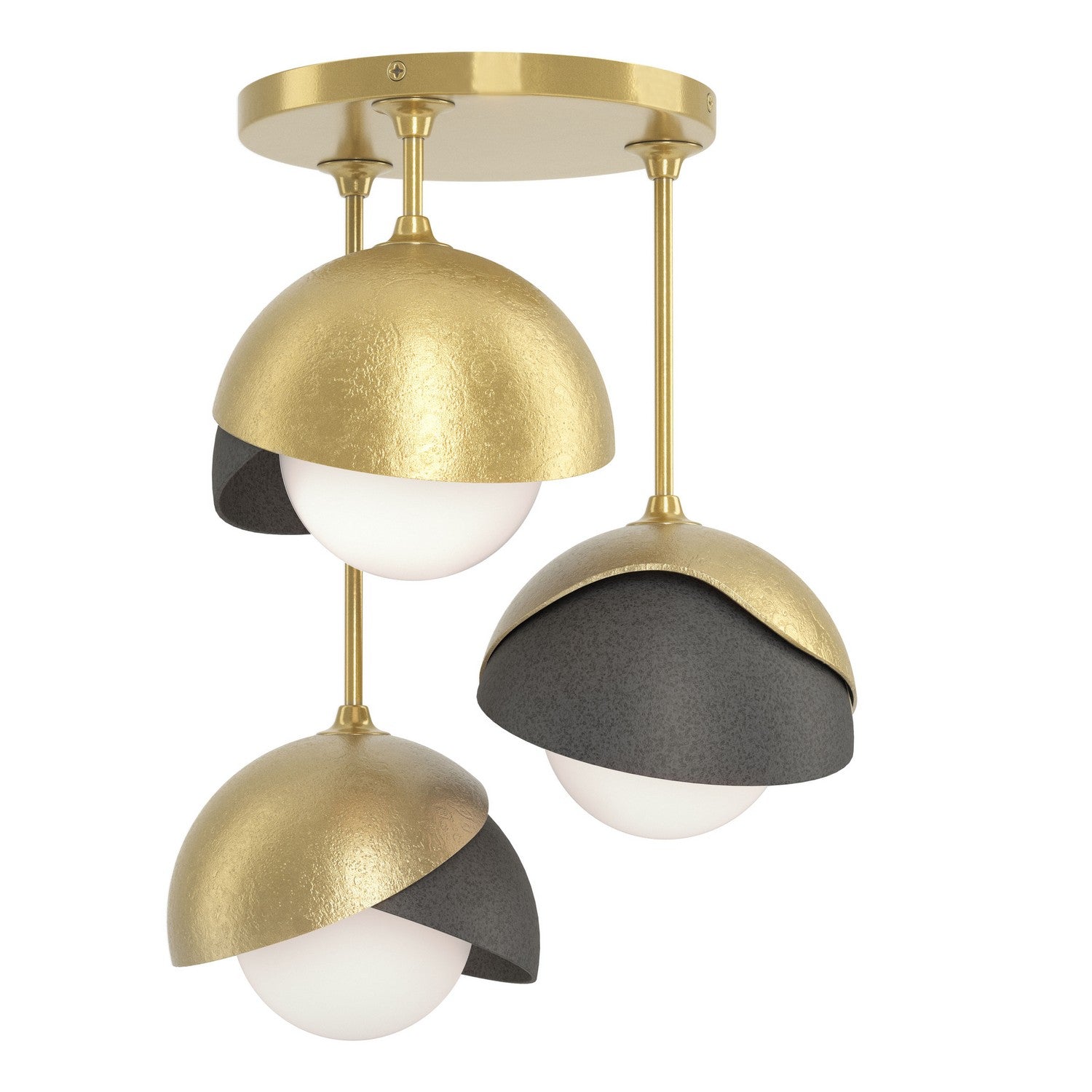 Hubbardton Forge - 121374-SKT-86-44-GG0711 - Brooklyn 3-Light Double Shade Semi-Flush