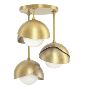 Hubbardton Forge - 121374-SKT-89-89-GG0711 - Brooklyn 3-Light Double Shade Semi-Flush - Brooklyn - Ink