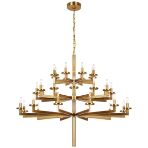 Visual Comfort Signature - KW 5202AB - 32 Light Chandelier - Liaison - Antique-Burnished Brass
