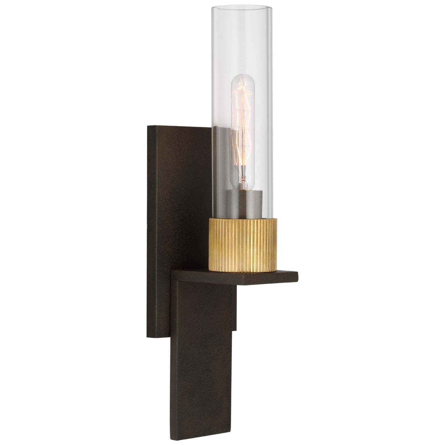 Visual Comfort Signature - RB 2002WI/AB-CG - LED Wall Sconce - Beza - Warm Iron and Antique Brass