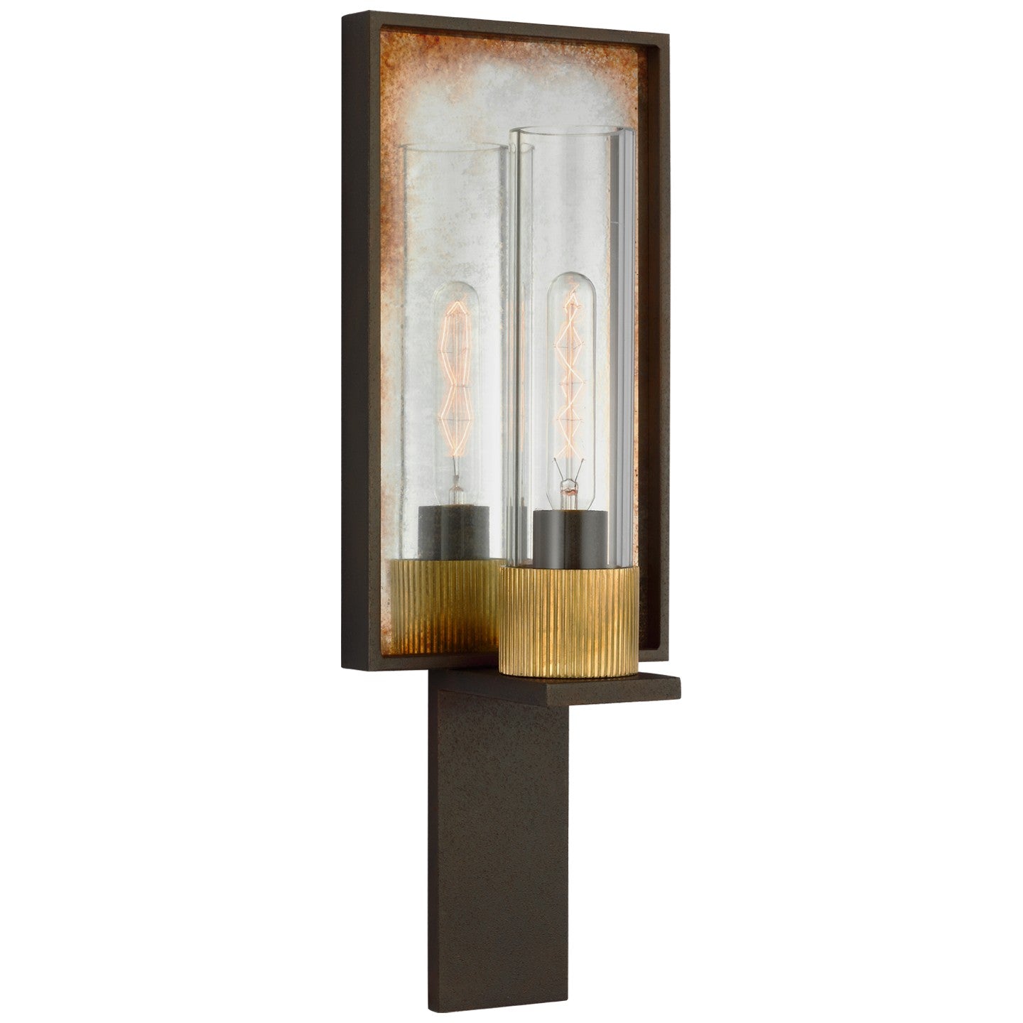 Visual Comfort Signature - RB 2005WI/AM-CG - LED Wall Sconce - Beza - Warm Iron and Antique Mirror