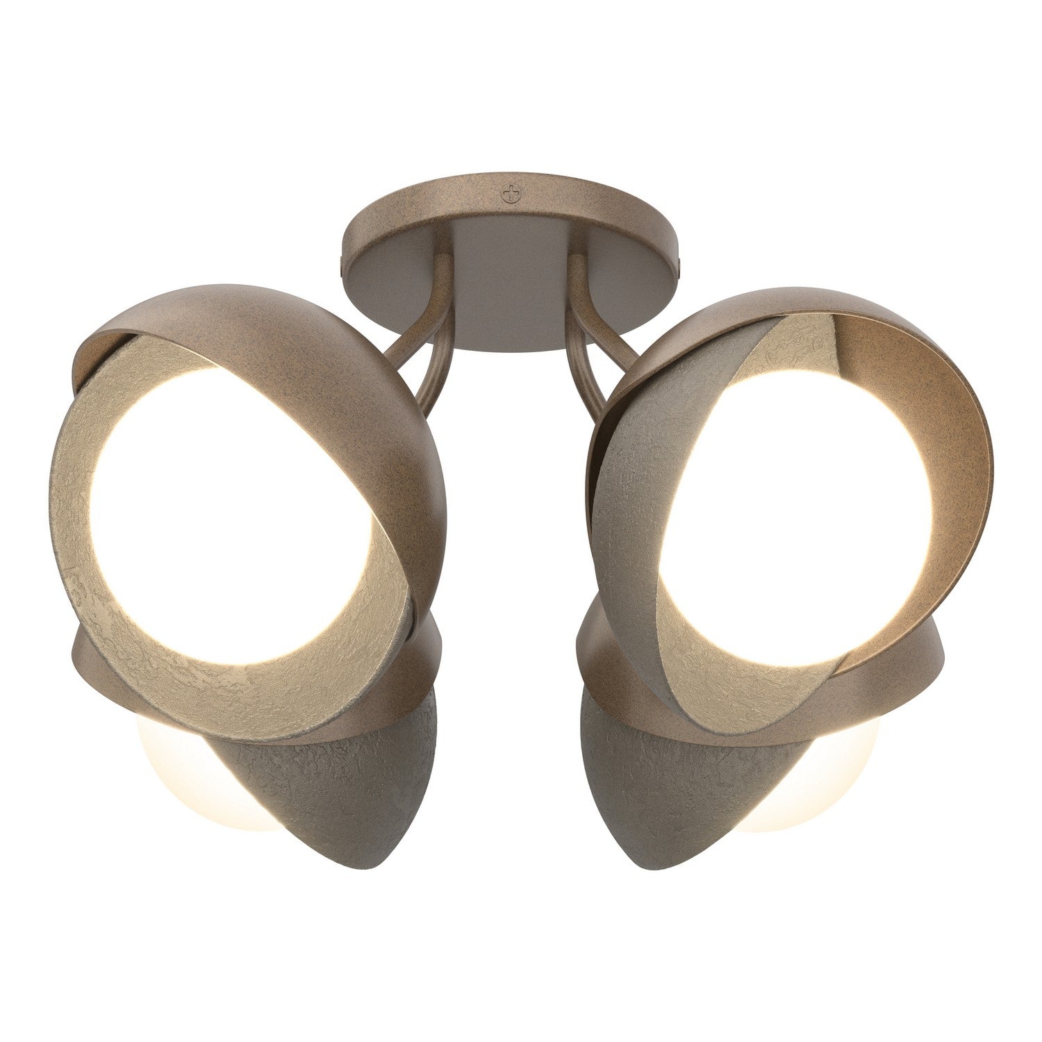Hubbardton Forge - 121376-SKT-05-07-GG0711 - Four Light Semi-Flush Mount - Brooklyn - Bronze