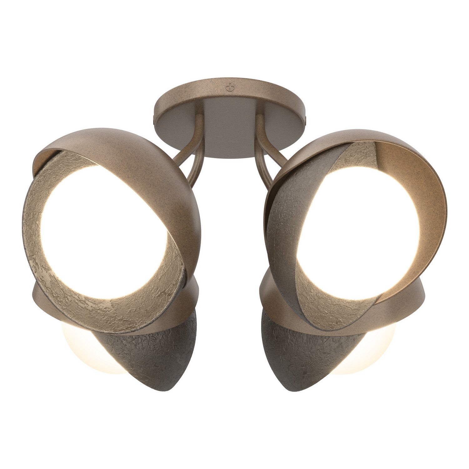 Hubbardton Forge - 121376-SKT-05-14-GG0711 - Four Light Semi-Flush Mount - Brooklyn - Bronze
