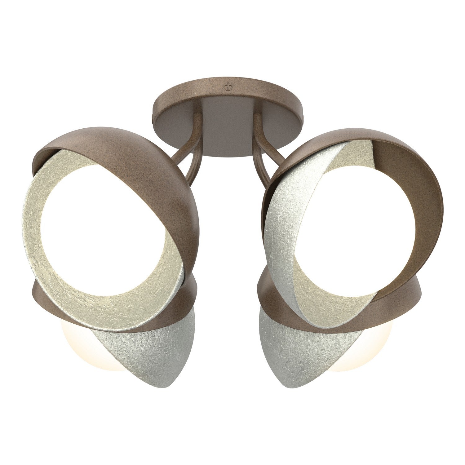 Hubbardton Forge - 121376-SKT-05-82-GG0711 - Four Light Semi-Flush Mount - Brooklyn - Bronze