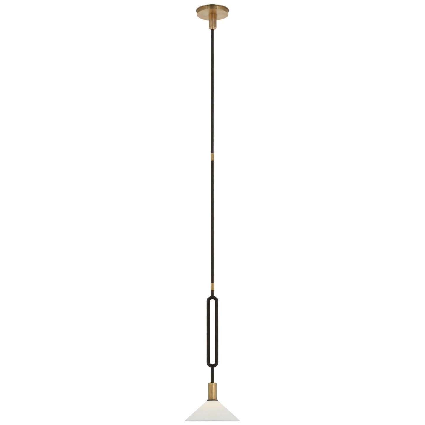 Visual Comfort Signature - RB 5060WI/AB-BSQ - LED Pendant - Argo - Warm Iron and Antique Brass