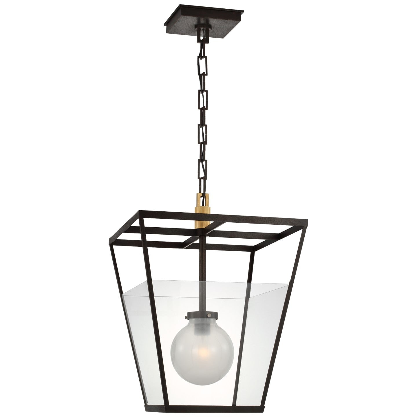 Visual Comfort Signature - RB 5102WI/AB-CG - LED Lantern - Illume - Warm Iron and Antique-Burnished Brass