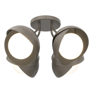 Hubbardton Forge - 121376-SKT-07-07-GG0711 - Four Light Semi-Flush Mount - Brooklyn - Dark Smoke