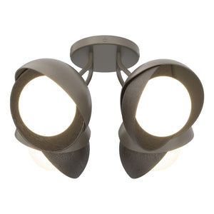 Hubbardton Forge - 121376-SKT-07-14-GG0711 - Four Light Semi-Flush Mount - Brooklyn - Dark Smoke