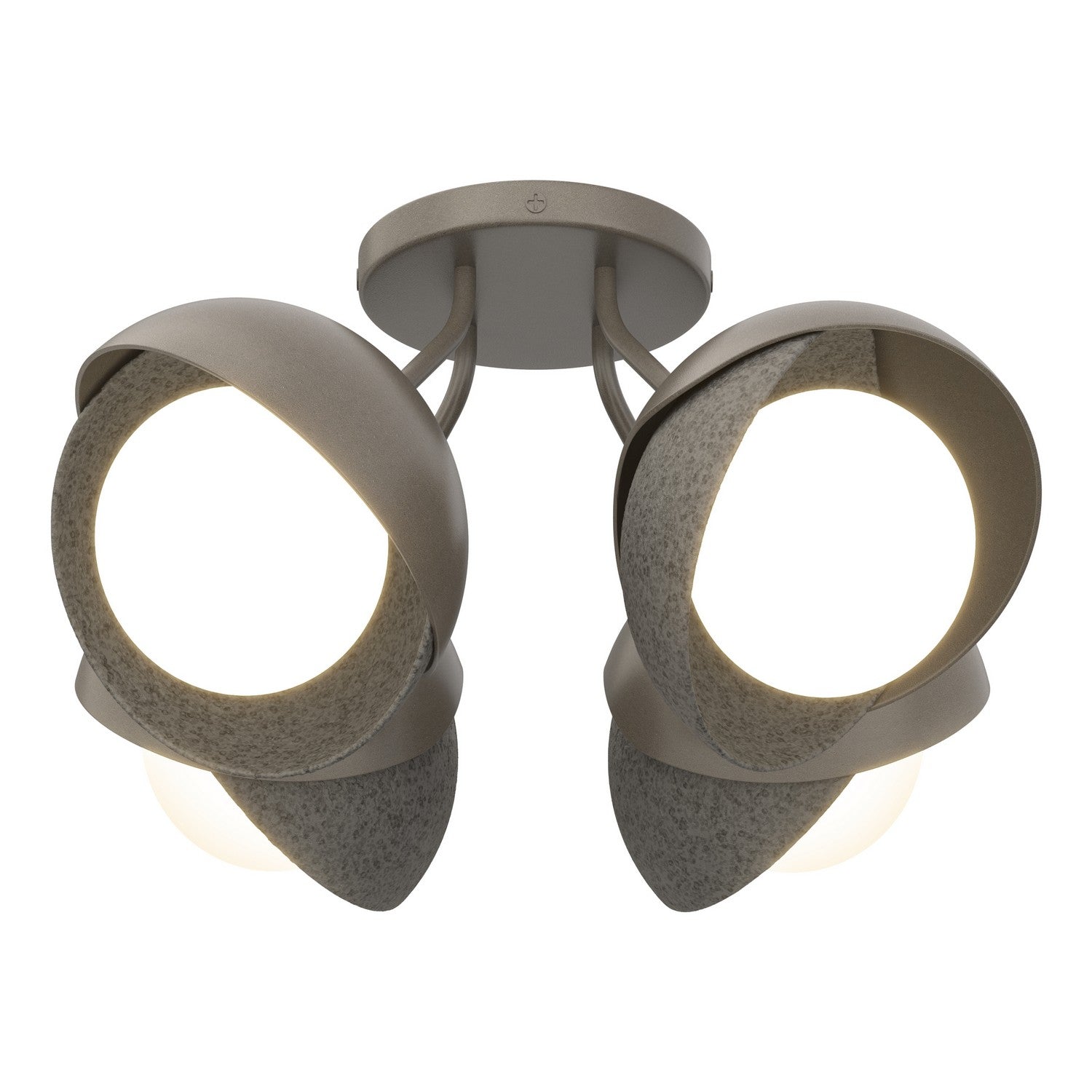 Hubbardton Forge - 121376-SKT-07-44-GG0711 - Brooklyn 4-Light Double Shade Semi-Flush