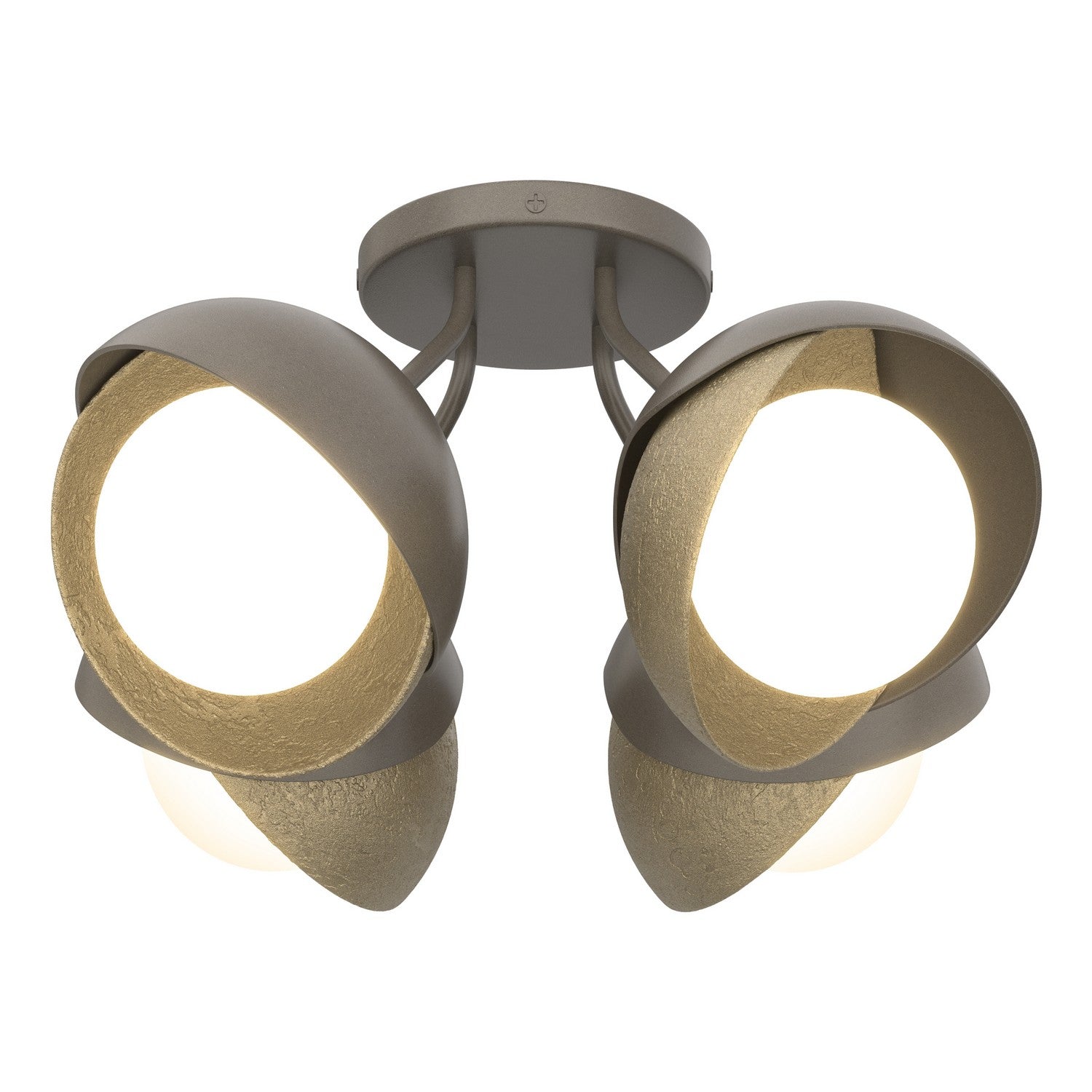 Hubbardton Forge - 121376-SKT-07-84-GG0711 - Four Light Semi-Flush Mount - Brooklyn - Dark Smoke