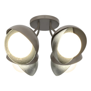 Hubbardton Forge - 121376-SKT-07-85-GG0711 - Four Light Semi-Flush Mount - Brooklyn - Dark Smoke