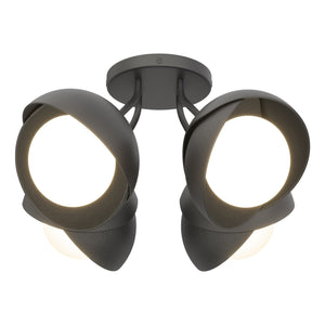 Hubbardton Forge - 121376-SKT-10-10-GG0711 - Four Light Semi-Flush Mount - Brooklyn - Black