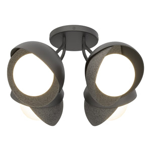 Hubbardton Forge - 121376-SKT-10-20-GG0711 - Four Light Semi-Flush Mount - Brooklyn - Black