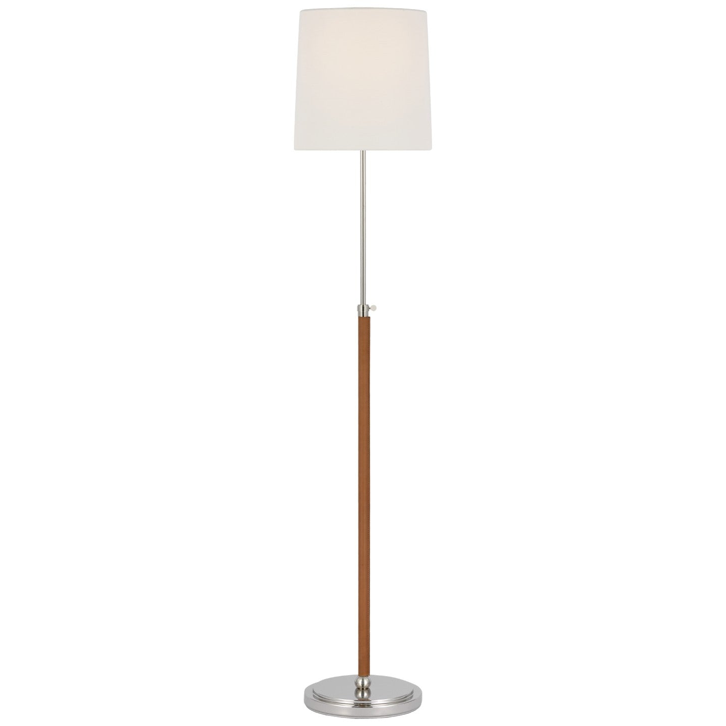 Visual Comfort Signature - TOB 1580PN/NAT-L - LED Floor Lamp - Bryant Wrapped - Polished Nickel and Natural Leather