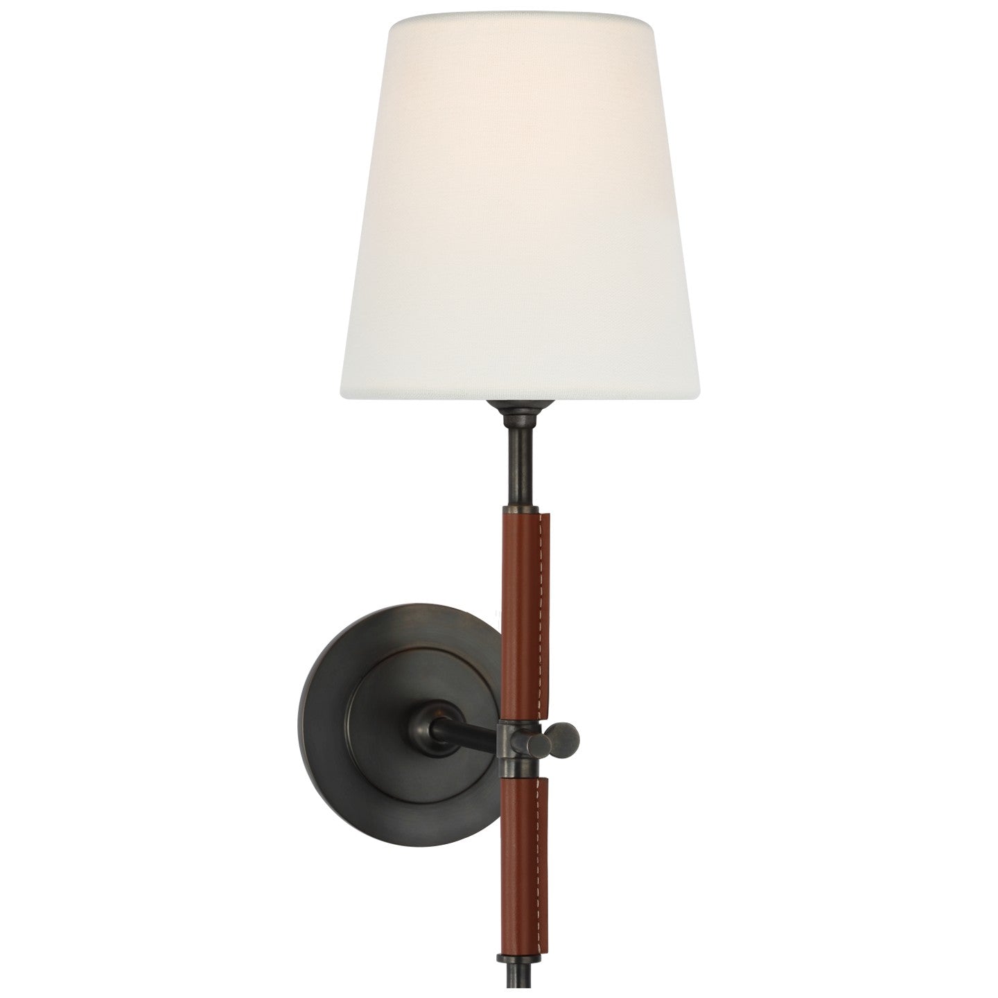 Visual Comfort Signature - TOB 2580BZ/SDL-L - LED Wall Sconce - Bryant Wrapped - Bronze and Saddle Leather