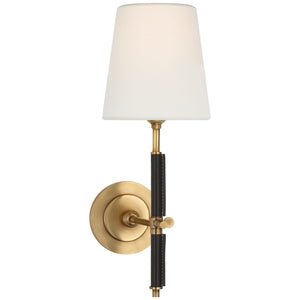 Visual Comfort Signature - TOB 2580HAB/CHC-L - LED Wall Sconce - Bryant Wrapped - Hand-Rubbed Antique Brass and Chocolate Leather