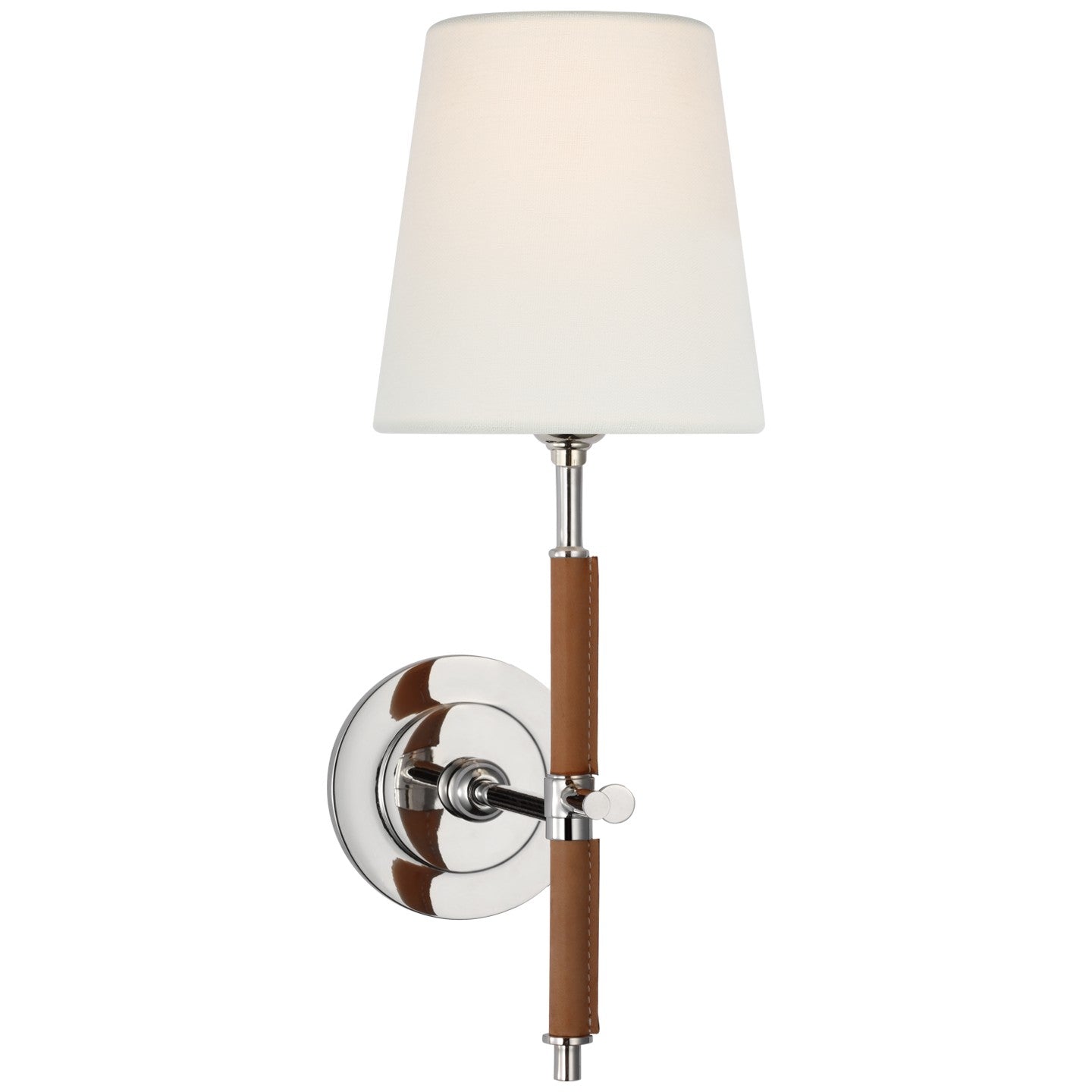 Visual Comfort Signature - TOB 2580PN/NAT-L - LED Wall Sconce - Bryant Wrapped - Polished Nickel and Natural Leather