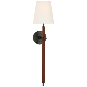 Visual Comfort Signature - TOB 2582BZ/SDL-L - LED Wall Sconce - Bryant Wrapped - Bronze and Saddle Leather