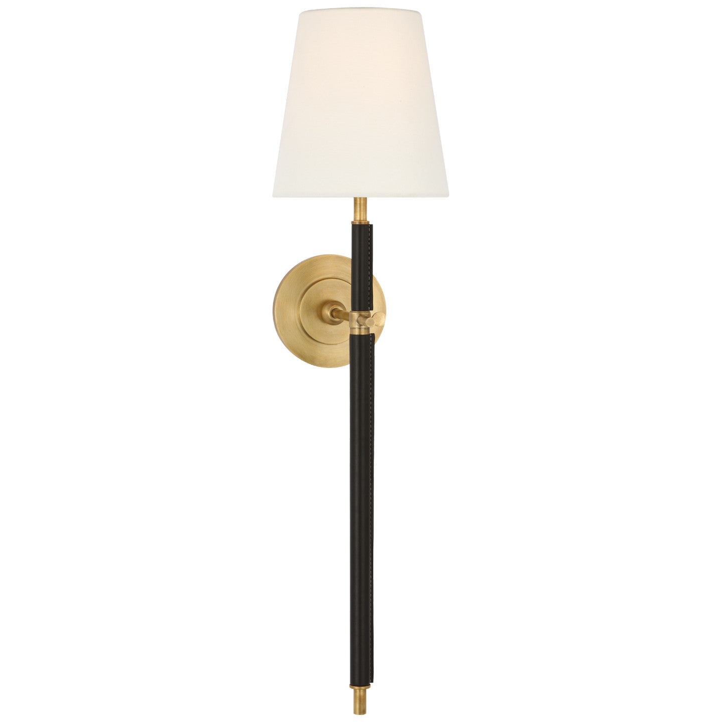 Visual Comfort Signature - TOB 2582HAB/CHC-L - LED Wall Sconce - Bryant Wrapped - Hand-Rubbed Antique Brass and Chocolate Leather