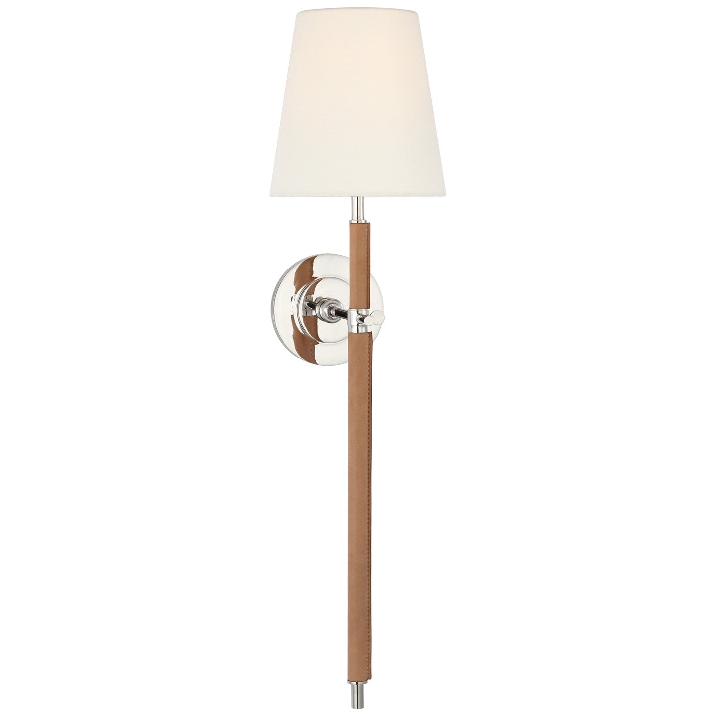 Visual Comfort Signature - TOB 2582PN/NAT-L - LED Wall Sconce - Bryant Wrapped - Polished Nickel and Natural Leather