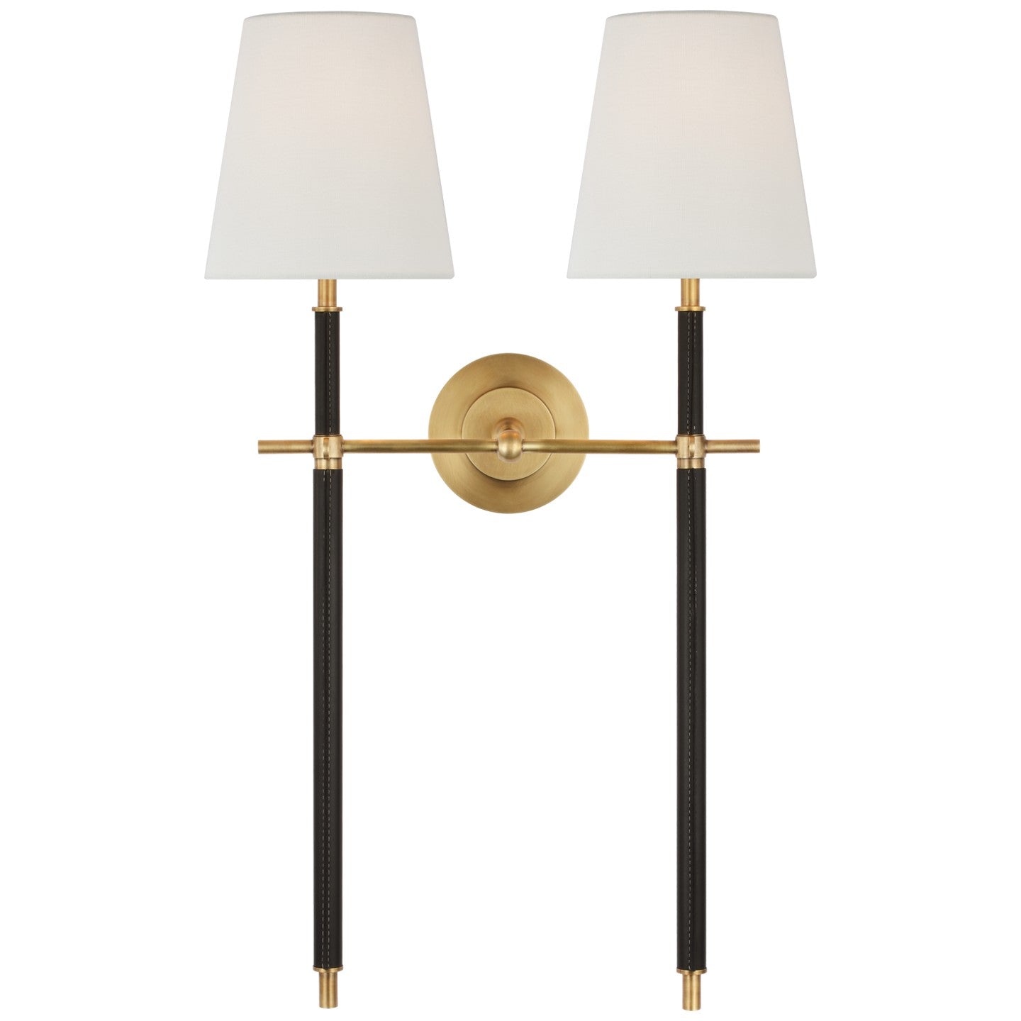 Visual Comfort Signature - TOB 2584HAB/CHC-L - LED Wall Sconce - Bryant Wrapped - Hand-Rubbed Antique Brass and Chocolate Leather