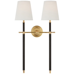 Visual Comfort Signature - TOB 2584HAB/CHC-L - LED Wall Sconce - Bryant Wrapped - Hand-Rubbed Antique Brass and Chocolate Leather