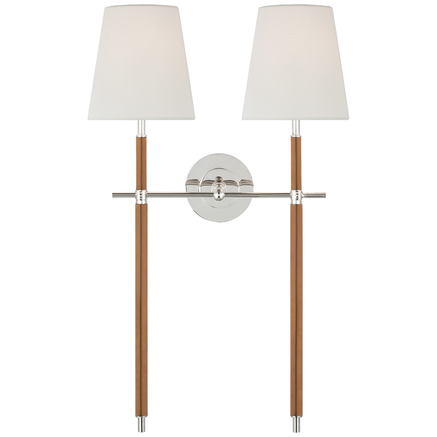 Visual Comfort Signature - TOB 2584PN/NAT-L - LED Wall Sconce - Bryant Wrapped - Polished Nickel and Natural Leather