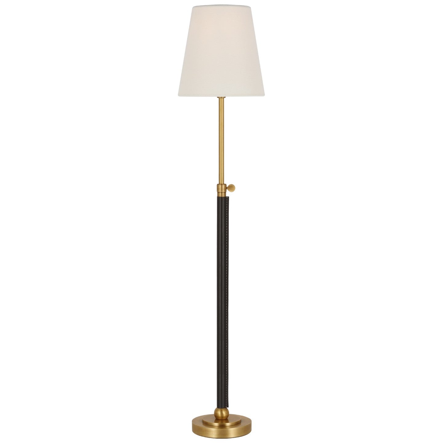 Visual Comfort Signature - TOB 3580HAB/CHC-L - LED Table Lamp - Bryant Wrapped - Hand-Rubbed Antique Brass and Chocolate Leather