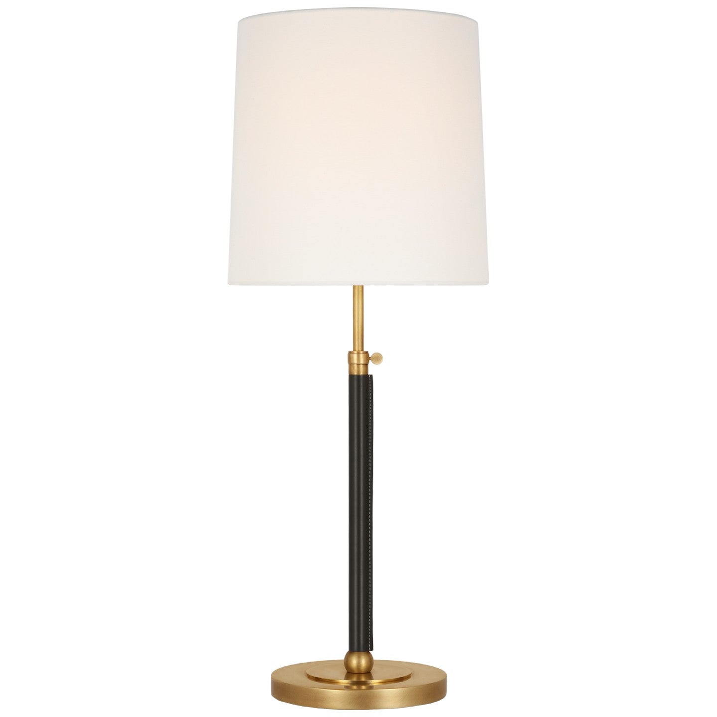 Visual Comfort Signature - TOB 3581HAB/CHC-L - LED Table Lamp - Bryant Wrapped - Hand-Rubbed Antique Brass and Chocolate Leather