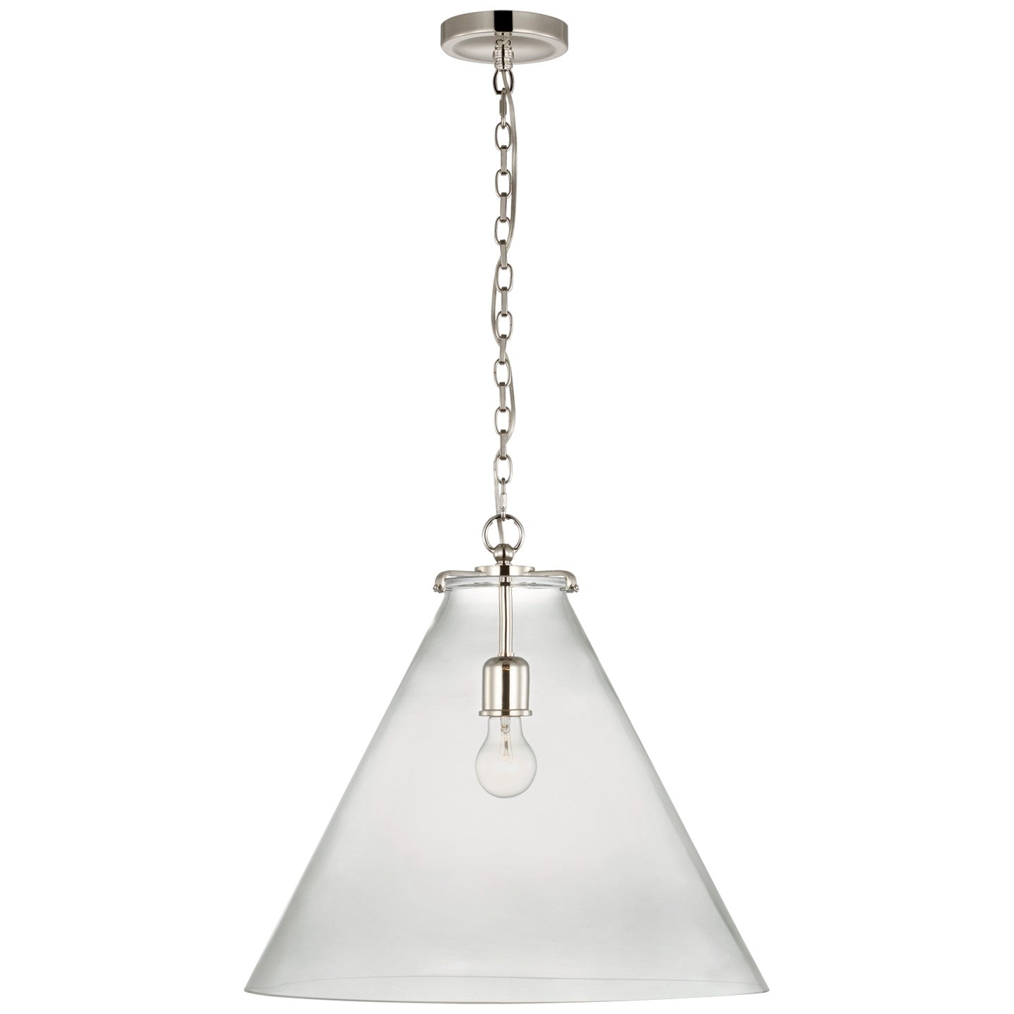 Visual Comfort Signature - TOB 5227PN/G6-CG - LED Pendant - Katie Conical - Polished Nickel