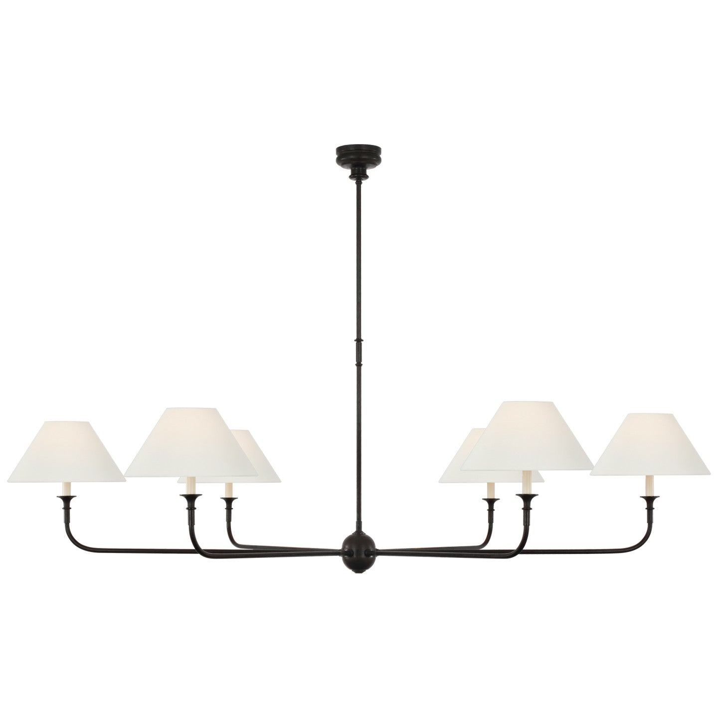 Visual Comfort Signature - TOB 5454AI/EBO-L - LED Chandelier - Piaf - Aged Iron and Ebonized Oak