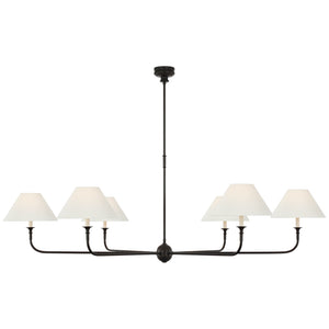 Visual Comfort Signature - TOB 5454AI/EBO-L - LED Chandelier - Piaf - Aged Iron and Ebonized Oak