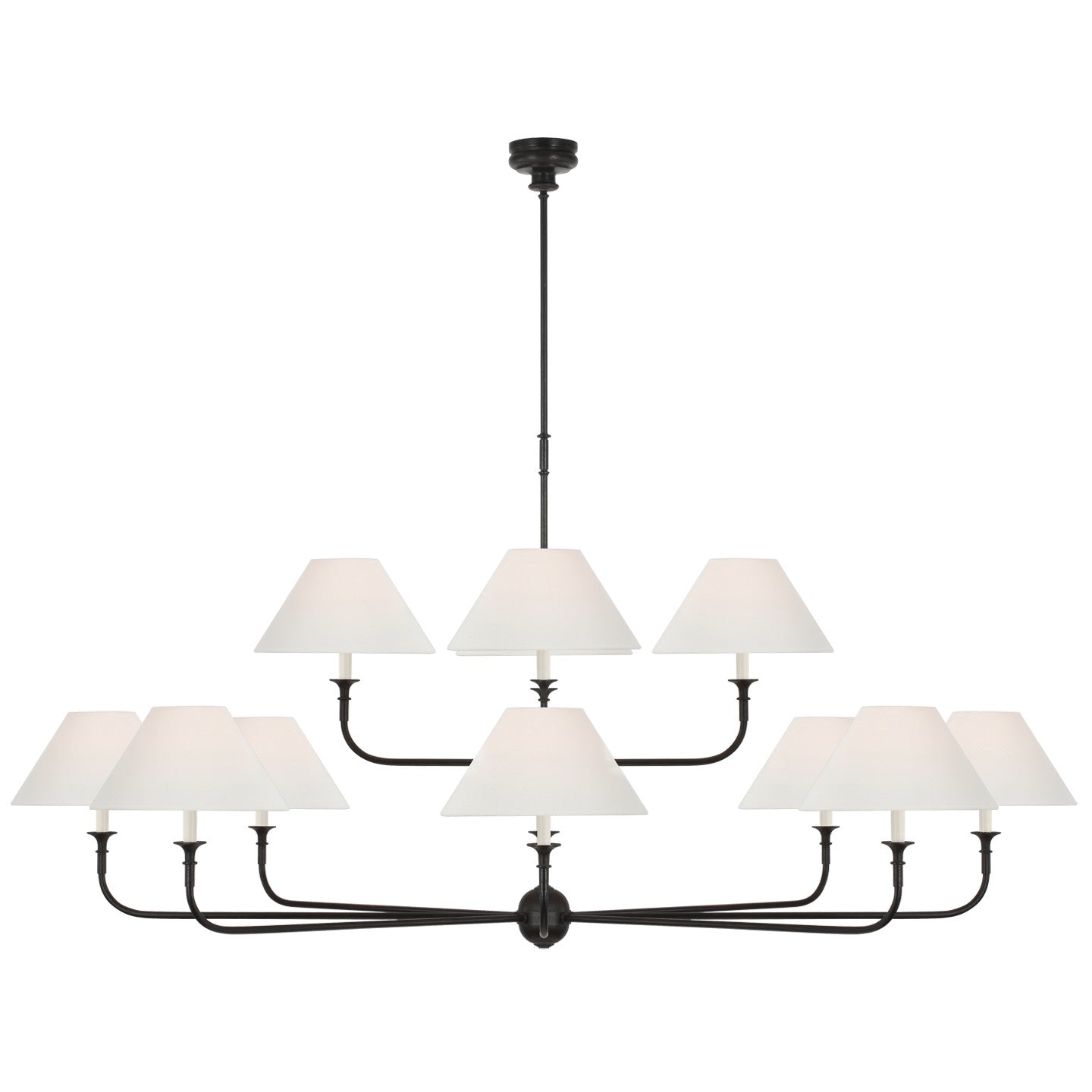 Visual Comfort Signature - TOB 5458AI/EBO-L - LED Chandelier - Piaf - Aged Iron and Ebonized Oak