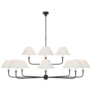 Visual Comfort Signature - TOB 5458AI/EBO-L - LED Chandelier - Piaf - Aged Iron and Ebonized Oak