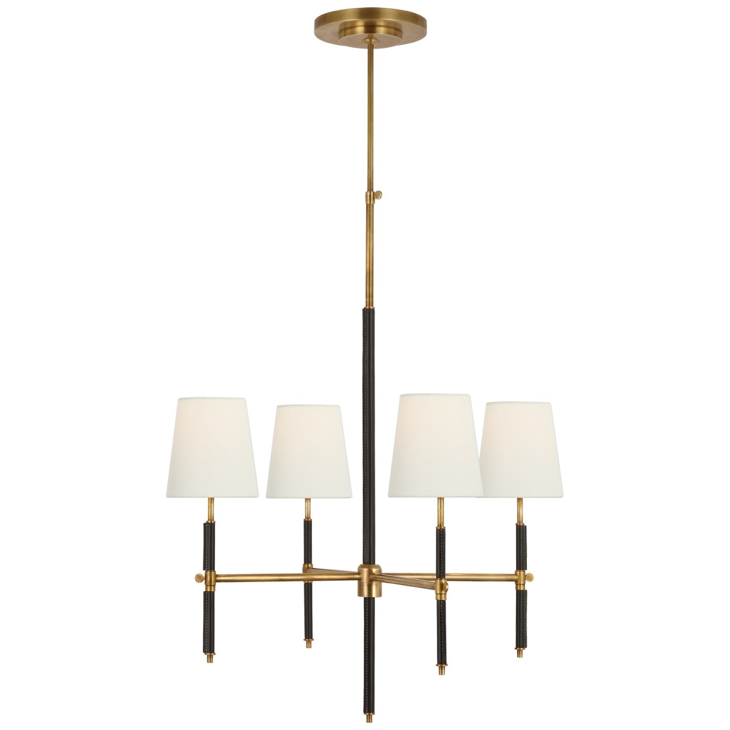 Visual Comfort Signature - TOB 5580HAB/CHC-L - LED Chandelier - Bryant Wrapped - Hand-Rubbed Antique Brass and Chocolate Leather